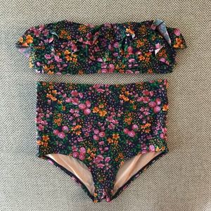 J Crew bandeau & high waisted bikini